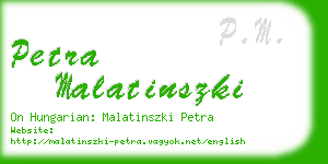 petra malatinszki business card